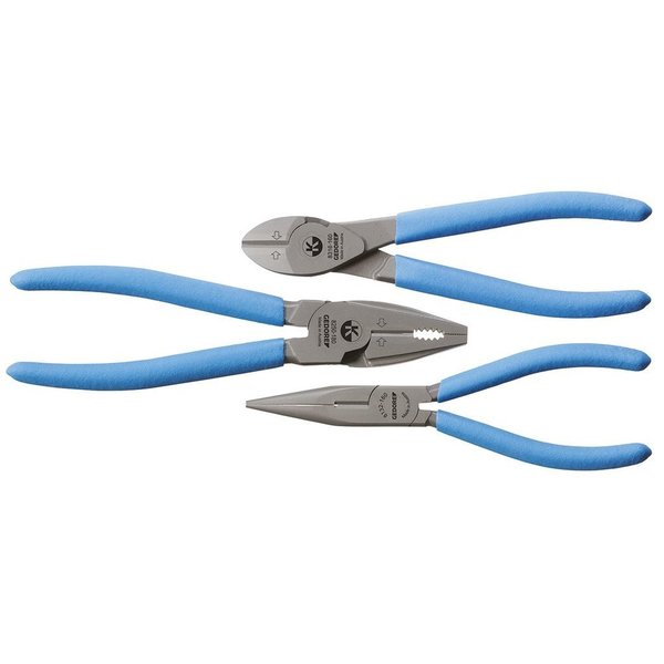 Gedore Pliers Set, 3 pcs., Material: GEDORE Special Hardened And Tempered Steel, Drop-Forged S 8003 TL